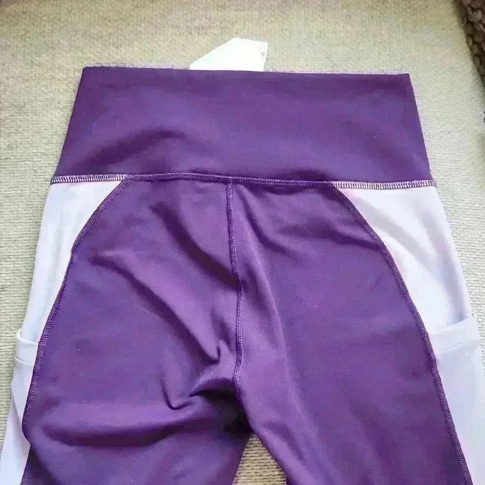 Fabletics Powerhold Luxe Plum/Dusted Lilac Leggins - Picture 8 of 9